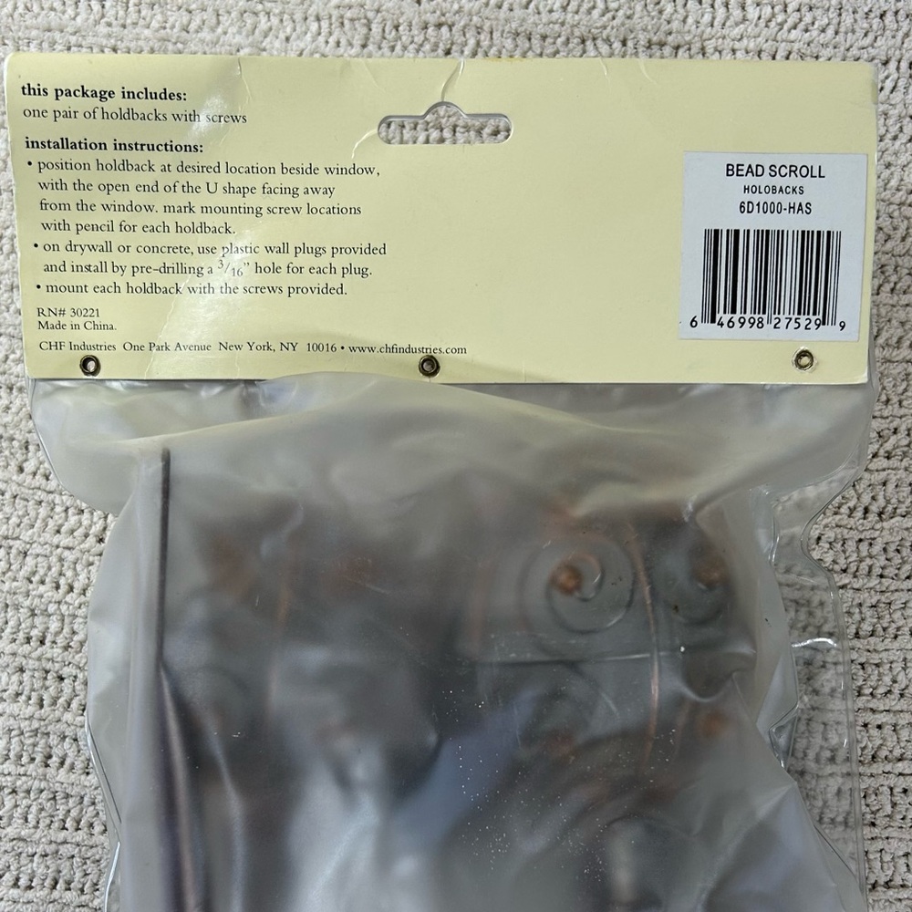 Peri Home Homeworks Collection Bronze Amber Beads Metal Curtain holdbacks (2) - Picture 4 of 9